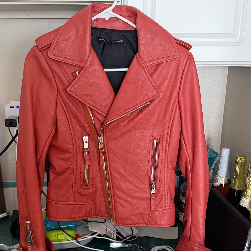Balenciaga Red Leather Jacket